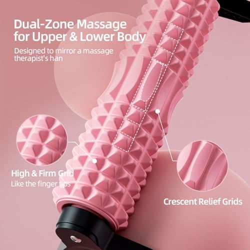 RUNWE Foam Roller with Stand - Bracket Foam Roller for Back Pain, 21 inch Trigger Point Deep Tissue Massage Roller, Medium Density Grid Bracket Foam Rollers, Leg Roller for Muscles Deep Tissue - color: Black