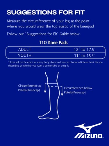 Mizuno T10 Plus Kneepad, ADULT Volleyball Kneepad, Adult - White, One Size, 480121.0000.10.ONE - color: White