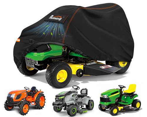 Outdoors Riding Lawn Mower Cover,Garden Tractor Cover Fits Decks up to 54" ,Lawn Tractor Cover Fit with Air Vents and Elastic Straps(Riding-72"L x 54"W x 46"H) - size: Riding-72"L x 54"W x 46"H