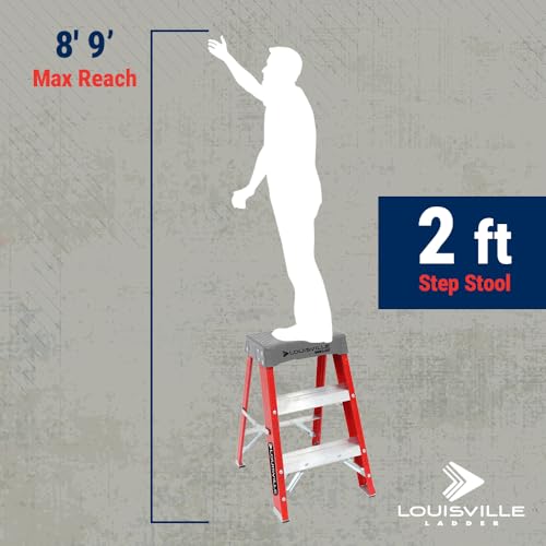 Louisville Ladder 2-Foot Fiberglass Step Stool Industrial, 300-Pound Load Capacity, Type IA, FS1502 - size: 2 feet