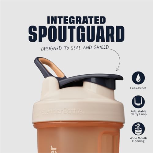 BlenderBottle Classic V2 Shaker Bottle Perfect for Protein Shakes and Pre Workout, 28-oz, Full-Color Tan/Orange - color: Full-Color Tan/Orange, size: 28 Ounces