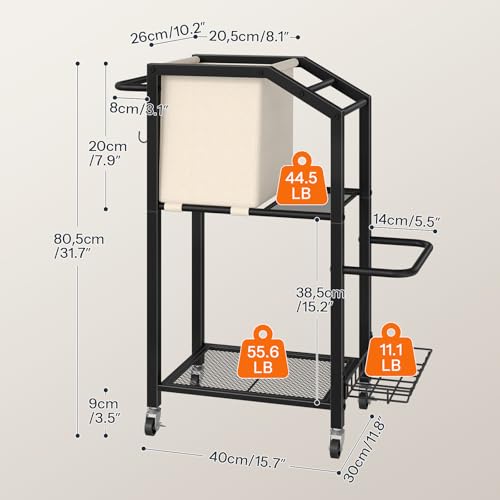 HOOBRO Dumbbell Rack, Weight Rack for Dumbbells, Yoga Mat Storage Rack, Home Gym Storage Rack for Dumbbells Kettlebells Foam Roller, Workout Storage Organizer with Wheels & Hooks - color: Black