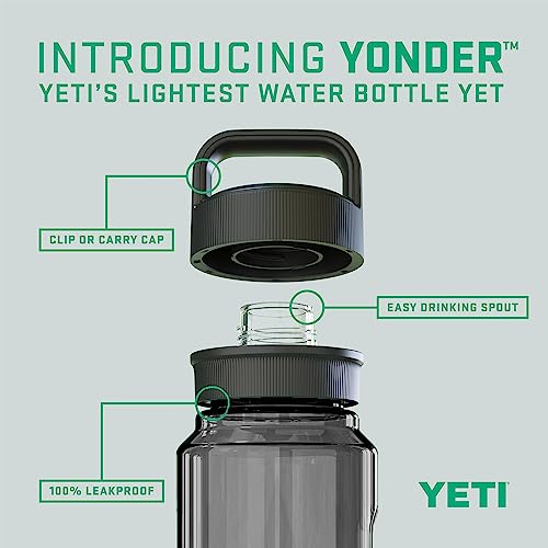 YETI Yonder Water Bottle with Yonder Chug Cap, Lightweight, Leakproof and BPA-Free - color: Charcoal, style: 20oz