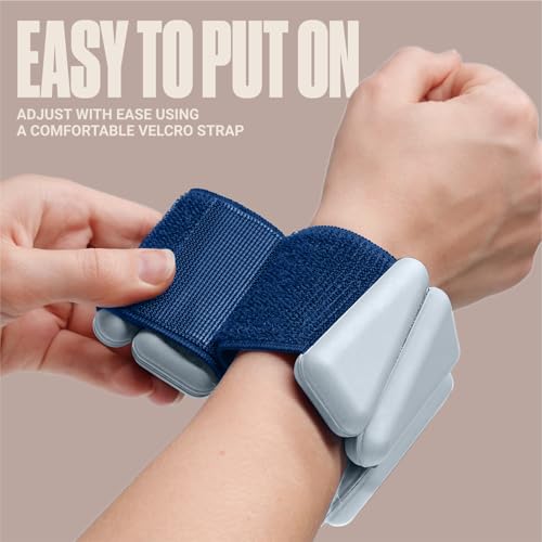 SPORTBIT Wrist and Ankle Weights for Women - Set of 2 (1lb Each) Wearable Ankle & Wrist Weights - Leg & Arm Bands, Silicone Weighted Bracelets for Workout, Walking, Running, Yoga, Pilates - color: Grey