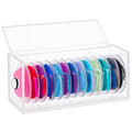 CroBlissful Orthodontic Power Chain Organizer Case 7.5 × 3.2 Inches Dental Elastic Rubber Band Holder Dispenser Clear Acrylic with Dust-proof Lid for Clinic Efficiency Storage Dental Office Supply