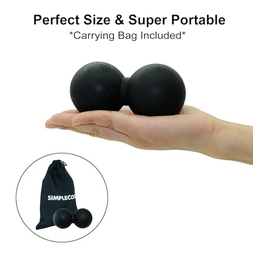 Hard Peanut Massage Ball, Double Lacrosse Massage Ball. Deep Tissue Massage Roller Mobility Ball for Physical Therapy Myofascial Release Muscle Relaxer Acupoint Massage (Black) - color: Black