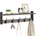 Homode Wall Hooks With Shelf, 24 Inch Coat Rack Wall Mount for Entryway, Clothes, Backpack, Key, Purse - Floating Shelf Hanging in Bathroom, Bedroom, Hallway, Rustic Grey - color: Rustic Grey, size: 24 Inch Long