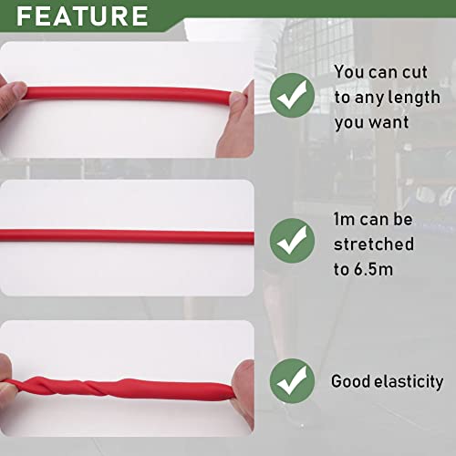 Feelers Red Natural Latex Rubber Tubing 1/4" (6mm) ID x 3/8" (10mm) OD Speargun Band Slingshot Catapult Tube Rubber Hose, 8M Length - size: 3/8"OD x 1/4"ID, style: 8M