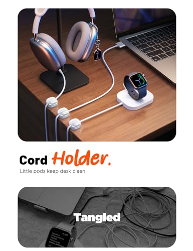 Cable Clips,8 Pack Cord Holder Cord Organizer [1s Lock & Strongest Adhesive] Spring Cord Clips Phone Charger Wire Desk Cable Management Nightstand Home Office School Decor Women Desk Accessories White - color: White, size: 8 Pack