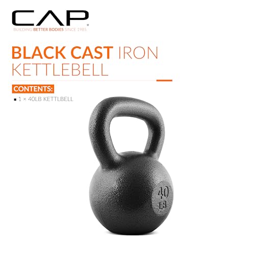 CAP Barbell Cast Iron Kettlebell - Singles and Sets, Multiple Weight Choices - size: 40.0 Pounds