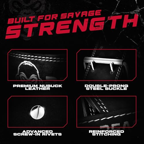 Beast Gear Weight Lifting Belt - Leather Power Lifting Belt for Men，10mm Thick Weightlifting Belt for Deadlifts, Back Support Squats Belts for Powerlifting, Crossfit Gym Belt for Men Women - size: Large