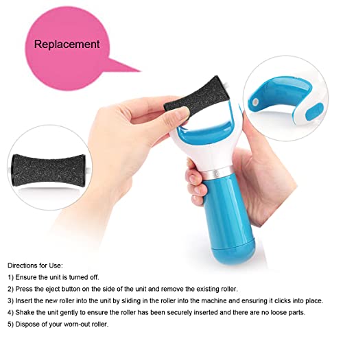 GOMINYUF 6 Pack Replacement Roller for Amope Pedi Foot File, Upgrade Concave Shape Roller for Cracked Heel-Extra Coarse