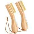 BFWood 2PCS Laundry Stain Brush - Natural Soft Boar Bristles, Removes Tough Stains from Delicate Fabrics Like Knits, Cotton, and Linens, Gentle on Fabrics, No Damage - style: Regular-2PCS