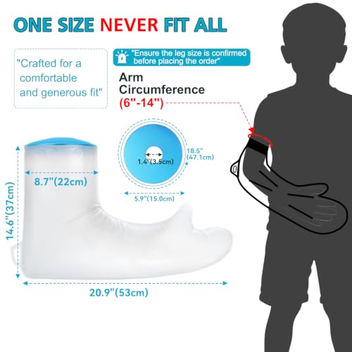 Asunby Waterproof Cast Covers for Shower Long Arm Kids, Water Proof Plastic Sleeve to Cover Arms After Surgery/Wound/Fracture/Bandage/Fingers,Protector Bag Youth/Toddler Showering Child in Bath Large - size: Kids Arm-Long