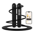 Jump Rope With Counter and App - Tangle-Free Rapid Speed Skipping Rope for Fitness, Home Exercise, Workout - Gifts for Adults, Women, Men, Kids - color: Black