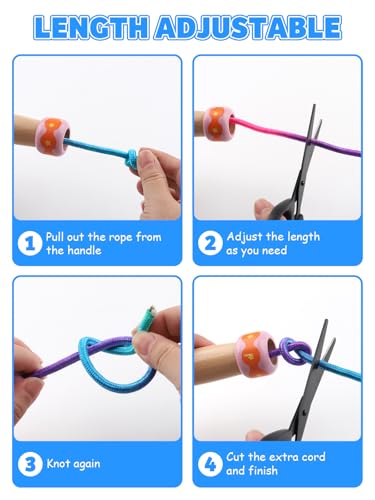 Jump Rope for Kids, Lorvain Adjustable Skipping Rope, Kids Jump Ropes with Wooden Handle for Girls Boys, Weighted Jumping Ropes for Fitness Workout Exercise Outdoor Fun Activity - color: Blue-1 Pc