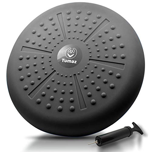 Tumaz Wobble Cushion - Wiggle Seat to Improve Sitting Posture & Stay Focused for Sensory Kids, Balance Disc to Core Strength & Flexible Seating [Extra Thick Balance Board, Pump Included Wobble Board] | Extra Thick | Supports Active Sitting | For Sensory K