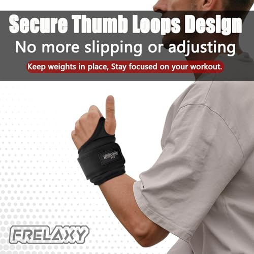 Frelaxy Wrist Weights with Thumb Loops for Men Women, 1-3 lb Pair | Weighted Gloves for Running Strength Training Yoga Walking Exercises 1lb*2 2lbs*2 3lbs*2 - color: Black, size: 1 lb x 2