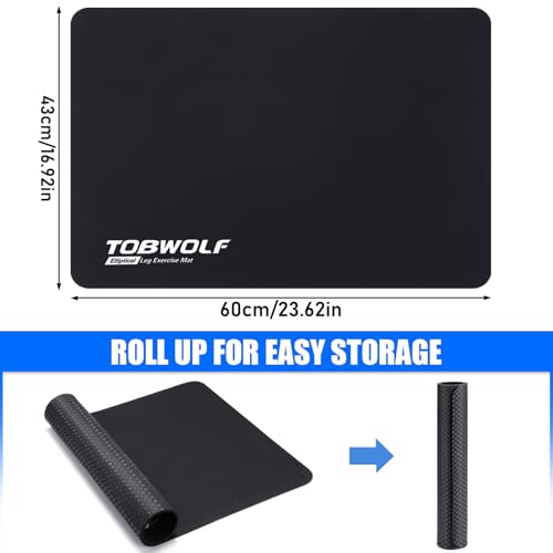 TOBWOLF Non-Slip Workout Mat for Ellipse Leg Exerciser, Ellipse Machine Mat, Exercise Mat for Under Desk Ellipticals, Suitable for Electric Seated Foot Pedal Exerciser, Stability & Floor Protection - color: Black