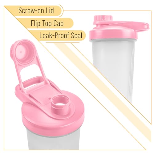 Mr. Pen Shaker Bottles - 28 oz, Pink Protein Mixer Bottle with Whisk Ball | Shaker Bottles for Protein Shakes - color: Pink