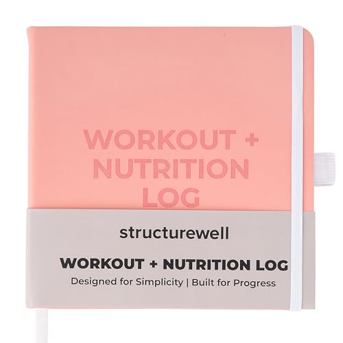 Workout + Nutrition Log – 12 Week Fitness Tracker, Workout Log Book, Gym Planner, and Food Journal | Daily Exercise, Diet, Weightlifting, and Nutrition Log (Soft Blush) - color: Soft Blush