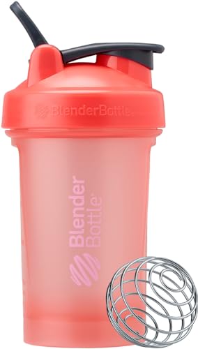 BlenderBottle Classic V2 Shaker Bottle Perfect for Protein Shakes and Pre Workout, 20-Ounce, Coral - color: Coral, size: 20 Ounces