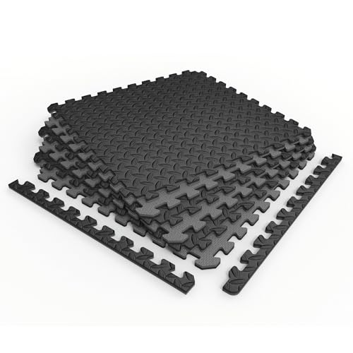 NÖRSK Duräflex Medium-Duty Reversible Interlocking Foam Floor Tiles, Diamond Plate Texture, Black/Blue, 24 X 24 X .47 in., 6-Pack (24 sq. ft.) (Black/Gray, 0.47" Thick) - color: Black/Gray, size: 0.47" Thick