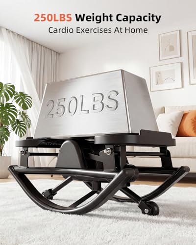 Rock Fitness Stepper for Exercise at Home, Motion Stair Stepper with Resistance Bands for Full Body Workout, Aerobic Workout Machine Fitness Equipment, Black