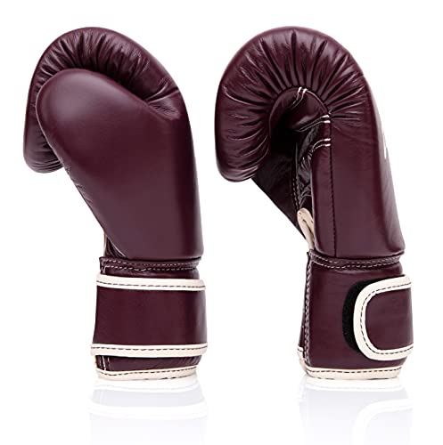 Fairtex BGV16 Leather Compact Muay Thai Boxing Gloves - color: Maroon, size: 16 oz