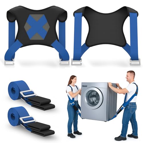 NOCOEX Moving Straps for Heavy Object - 2-Person Lifting and Moving System with Soft Back Pad - Shoulder Lifting Straps for 2 Movers to Easy & Safe Carry Furniture Appliance Mattresse Up to 880lbs - color: Blue
