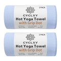 2 Pack Hot Yoga Towel with Grip Dot，Stickyfiber Yoga Mat Towels Non Slip for Hot Yoga,Absorbent Microfiber Sweat Anti-Slip Cover,Bikram,Pilates,Exercise - color: Blue