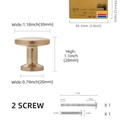 Bronze and Gold Kitchen Cabinet Hardware - Pack of 10 Drawer and Cabinet Knobs, Zinc Alloy, Handles - color: Champagne Bronze, size: 1-1/4" Diameter（32mm）
