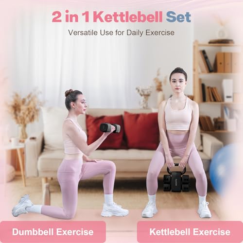 kisnbld Adjustable Dumbbell Set of 2, 4 in 1 Free Weights Dumbbells Set for Women with Fast Adjustment, Each 2lb 3lb 4lb 5lb Hand Weights Set for Home Gym & Outdoor Exercise Training - color: Black, style: Set