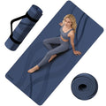 Yoga Mat High Density Exercise Mat, 76"x32"x0.27"Thick Wide & Large Yoga Mat for Women Men, Professional POE Workout Mat for Yoga, Pilates, Fitness & Stretching - color: Navy Blue