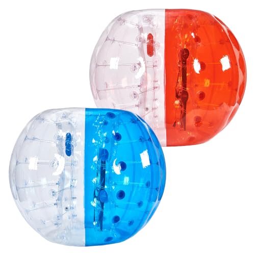 VEVOR Inflatable Bumper Ballѕ 2 Packs; 2FT/3FT/4FT/5FT Body Size Adult Human Bubble Ballѕ, Bumper Bubble Soccer Ballѕ for Teens/Adults - style: 5FT Blue+Red