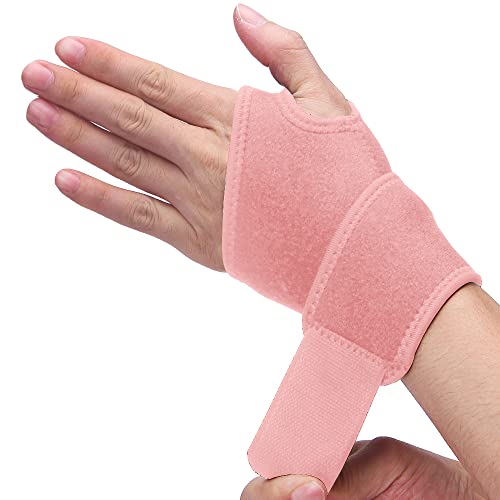 Wrist Brace for Carpal Tunnel, Breathable and Adjustable Wrist Support Brace for Arthritis and Tendinitis, Wrist Compression Wrap for Pain Relief, One Size Fits Left or Right Hand – Single - color: Pink