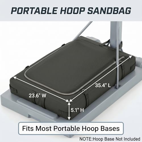 Basketball Hoop Sandbag, Weighted Base Anchor Bag for Portable Hoop Bases | Heavy-duty Oxford fabric bag helps stabilize portable basketball hoop bases for driveway and backyard use.Bag only.