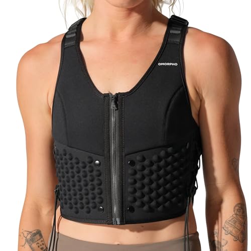OMORPHO Women’s G-Vest Icon, 6 lb (up to 12 lb with optional G-Pack, sold separately), low-profile, fully adjustable comfort fit for hiking, walking, running, and training. - color: Black, size: M-L