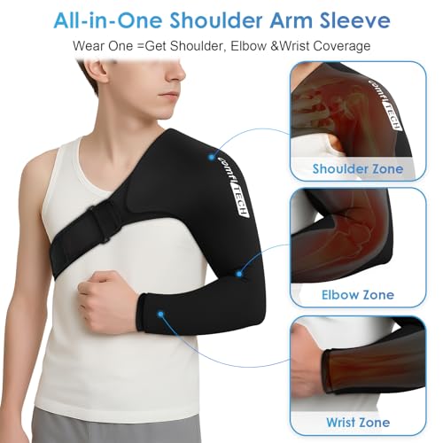 ComfiTECH Youth Shoulder Arm Ice Pack Wrap for Pitchers, Ice Arm Sleeve for Young Volleyball Player, Athletes, Flexible Cold Application for Throwing Recovery, Elbow Joint and Muscle Relaxation, Small - size: Small
