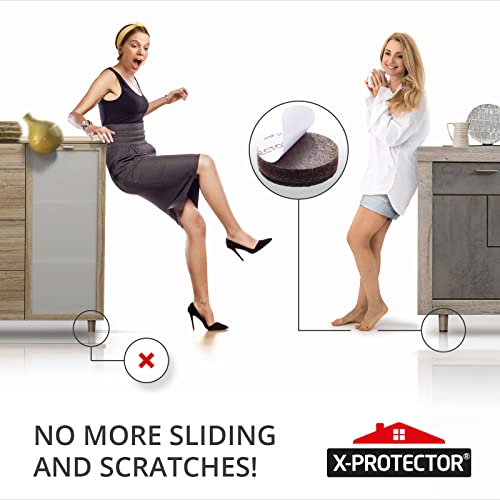 X-PROTECTOR Non Slip Furniture Pads - 8 pcs Premium Furniture Grippers 2"! | Self-Adhesive Rubber Feet Furniture Feet - Ideal Non Skid Furniture Pad Floor Protectors - Keep Furniture in Place! - size: 8 Round 2"