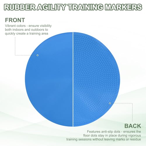 Spot Markers, Poly Spot Marker for Agility Training Floor Dots Non Slip Flat Field Cones - color: Blue, size: 15 cm/5.9inch