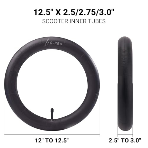 12.5 x 2.5/2.75/3.0 Scooters Replacement Tubes Inner Tube with TR13 Stem for Razor Pocket Mod (Bella, Betty, Bistro, Daisy, Hannah, Sweet Pea), Currie, and Schwinn GT - size: 12.5x2.5/2.75/3.0" (TR13) without Levers