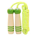 Jump Rope Kids, 7ft Adjustable Cotton Skipping Rope with Wooden Handle for Boys and Girls Fitness Outdoor Exercise - style: Green