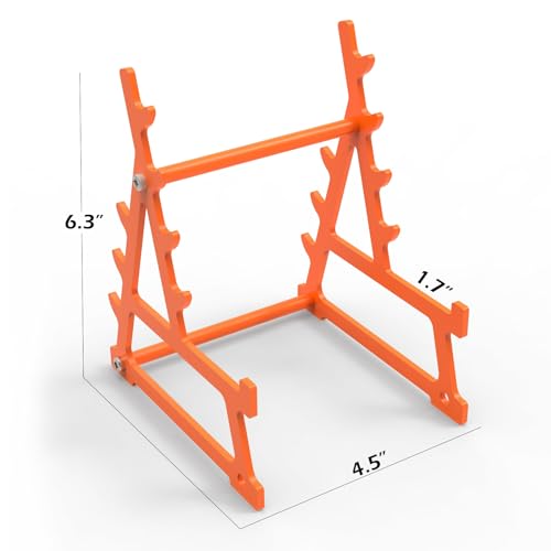 K KiNGKANG Squat Rack Pen Holder,Steel Barbell Rack Pen Holder Accessories With Mini Barbell for All Fitness Enthusiasts and Weightlifting Fans,Funny Gym Gifts（Orange）