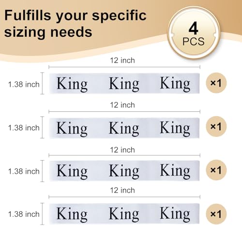 4 Pcs Bed Sheet Organizer Bands, Elastic Bed Sheet Straps Organizer and Storage Keepers, Linen Labels Bedding Bands for Closet, Bedroom, Dorm and Laundry Room (King) - size: 4Pcs-King
