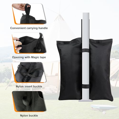 Canopy Weight Bags,4 Pack Heavy Duty Sand Pouch for Outdoor Gazebo Instant Shelter Pergola Tent,Empty Windproof Stabilizer Foot Weights - size: 13''x14''(4pcs)