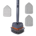 CLEANHOME Tub Tile Scrubber Brush for Cleaning Shower Tile Floor,Bathtub | 3 Different Function Cleaning Pads,56" Extendable Long Handle,No Scratch - color: Orange