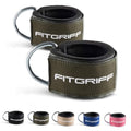 Fitgriff® Ankle Straps V2 for Cable Machine (2 Pieces) - Gym Workout Equipment - Leg Pulley Attachment, Kickback Straps - color: Army Green