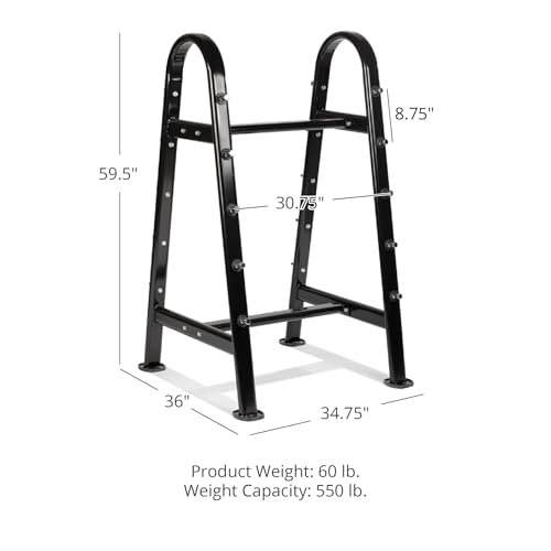 Titan Fitness Fixed Barbell Rack, Holds 10 Straight or EZ Curl Bars, Free Standing A-Frame Garage Gym Barbell Weight Storage Rack Stand