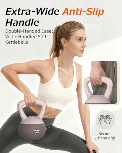 Soft Kettlebell, Safe Strength Training Kettle bell, Cushioned Impact-Resistant Base and Anti-Slip Grip Weight, Kettlebells Set for Home Workouts and Men/Women/Beginners,With Non-slip Gloves - color: Chic Pink